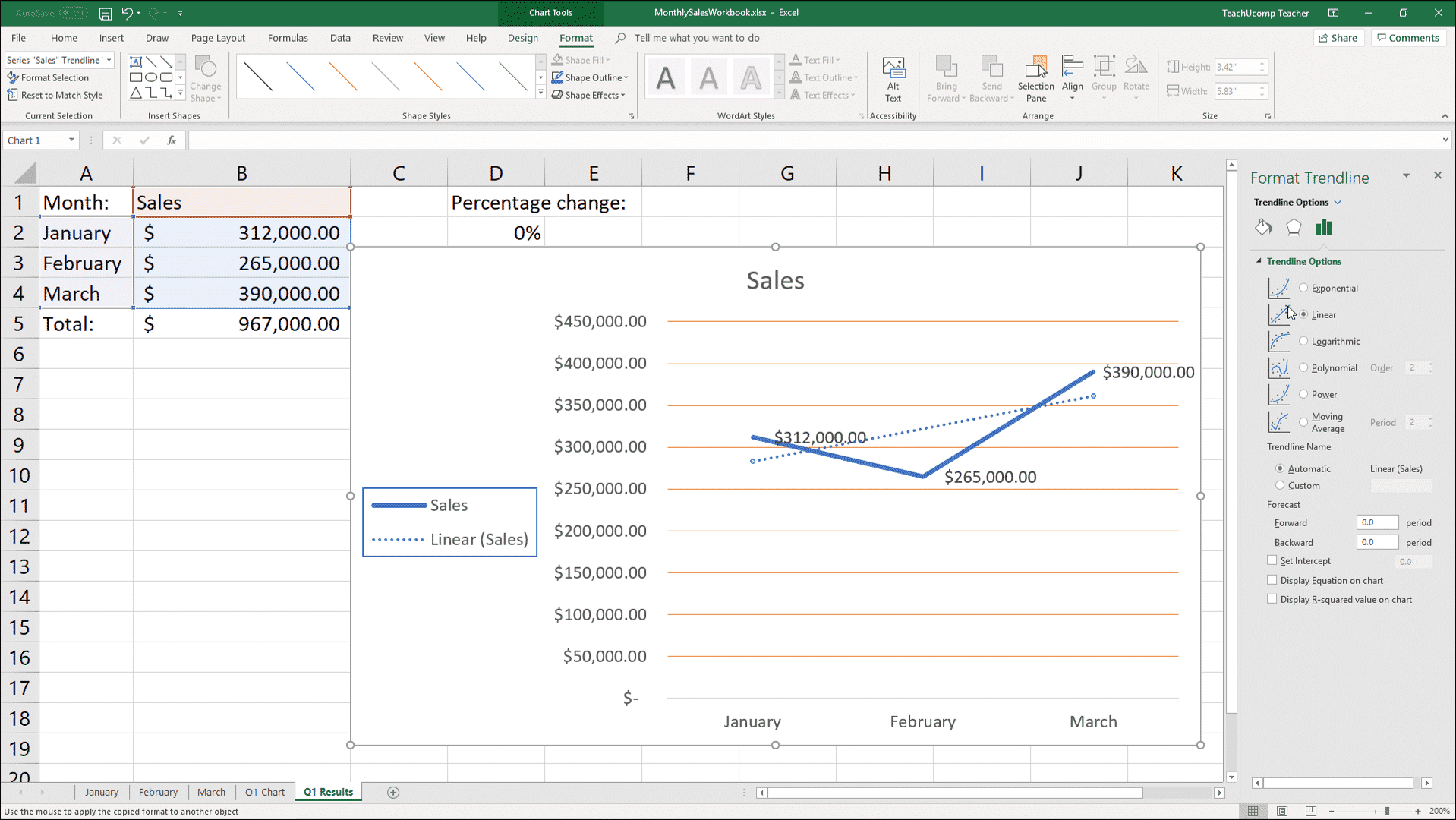 make a trendling in microsoft excel for mac on office 365